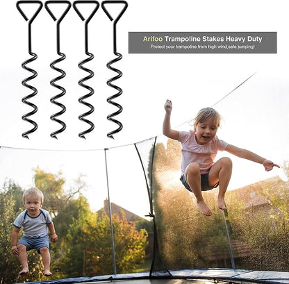 Trampoline Stakes Heavy Duty Strong and Galvanized Steel Corkscrew High Wind Anchor Kit for Trampoline Camping Tents Tie Down Anchors