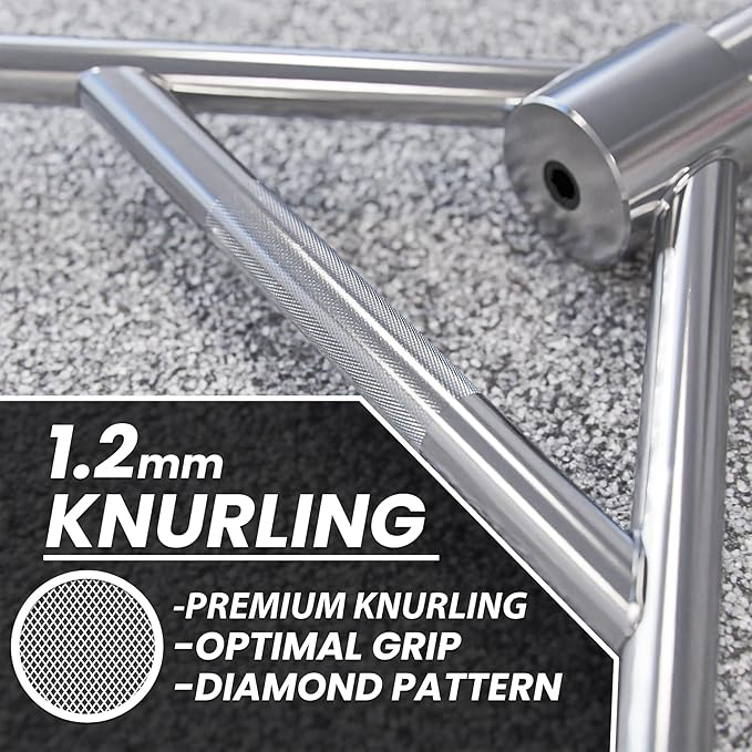 Synergee 20kg and 25kg Chrome or Black Olympic Hex Barbell Trap Bar with Rotating, Flat or Raised Handles for Squats, Deadlifts, Shrugs.