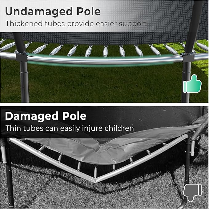 12 14 15 16FT Trampoline Outdoor with Basketball Hoop, Trampoline with Lights for Kids and Adults, Recreational Trampolin with Sprinkler, Stakes