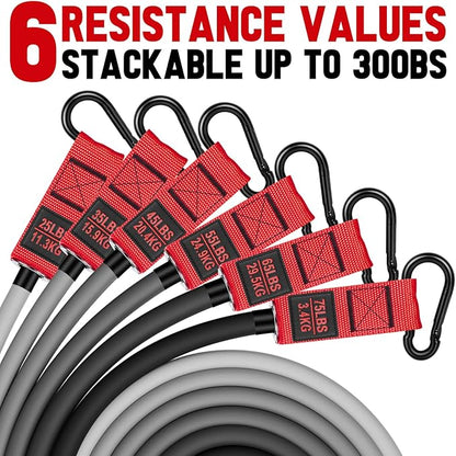 Heavy Resistance Bands for Working Out, 300lbs/360lb/420lb Exercise Bands Workout Bands with Handles, Door Anchor, Ankle Straps, Home Gym Workout Equipment for Men Fitness Strength Training Stretching