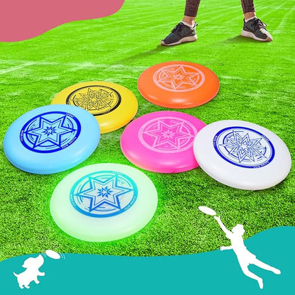 Outdoor Flying Disc 175g,Adult Sport Disc Set for Competitive and Pro Players,Flying Disc Set Includes 1 Glow in The Dark Flying Disc for Beach Pool Game, Camping and Backyard