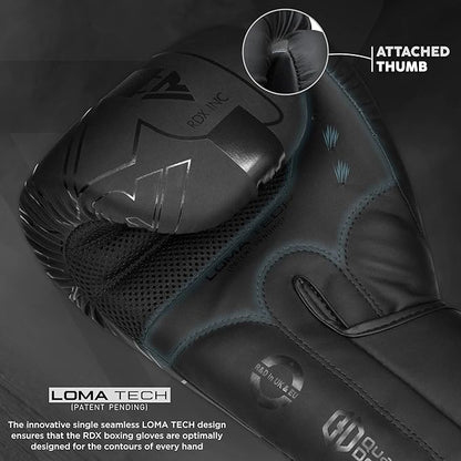RDX Boxing Gloves, Pro Training Sparring, Maya Hide Leather, Muay Thai MMA Kickboxing, Men Women Adult, Heavy Punching Bag Focus Mitts Pads Workout, Ventilated Palm, Multi Layered, 8 10 12 14 16 18 Oz