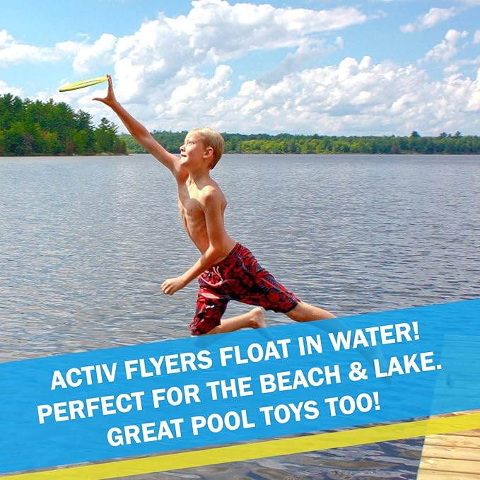 Activ Life Kid’s Flying Rings (2 Pack) They Fly Straight & Don’t Hurt, 80% Lighter Than Standard Rings - Replace Screen Time with Healthy Family Fun - Get Outside & Play