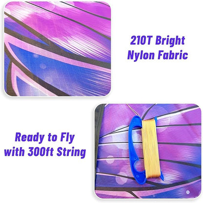 Mint's Colorful Life Butterfly Kite for Kids & Adults Easy to Fly, Large Single Line Kites with 300ft String Kite Handle
