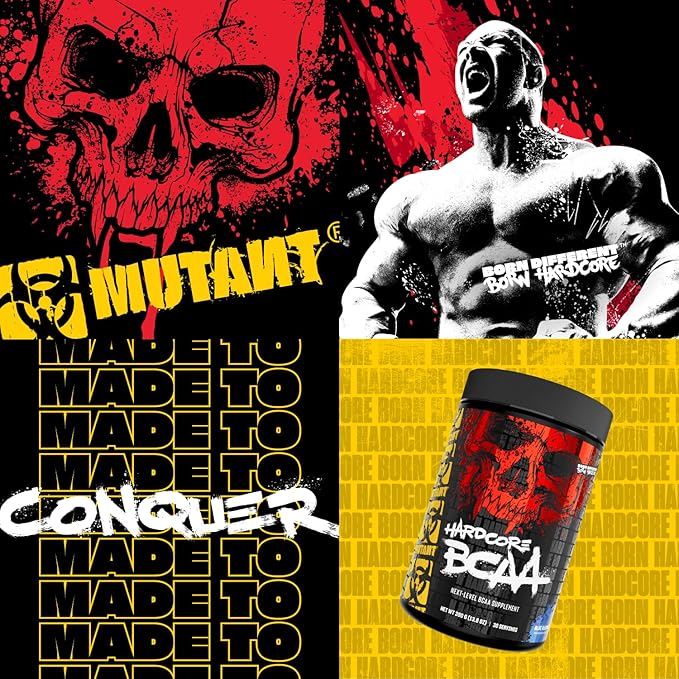 Mutant Hardcore BCAA - Pre, Intra or Post Workout ??BCAA Next Level branched-Chain Amino Acids Supplement ??Hydration + Recovery - 30 Serving - Blue Raspberry