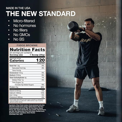RAW Whey Isolate Protein Powder, Fudge Brownie (CBUM Itholate Protein) - 100% Grass-Fed Sports Nutrition for Muscle Growth & Recovery - Low-Fat, Low Carb, Naturally Flavored - 25 Servings
