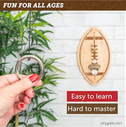 Play Platoon Hook and Ring Toss Bar Game for Adults - Wood Toss Ring Game for Adults - Perfect Home, Basements, & Bar Gifts