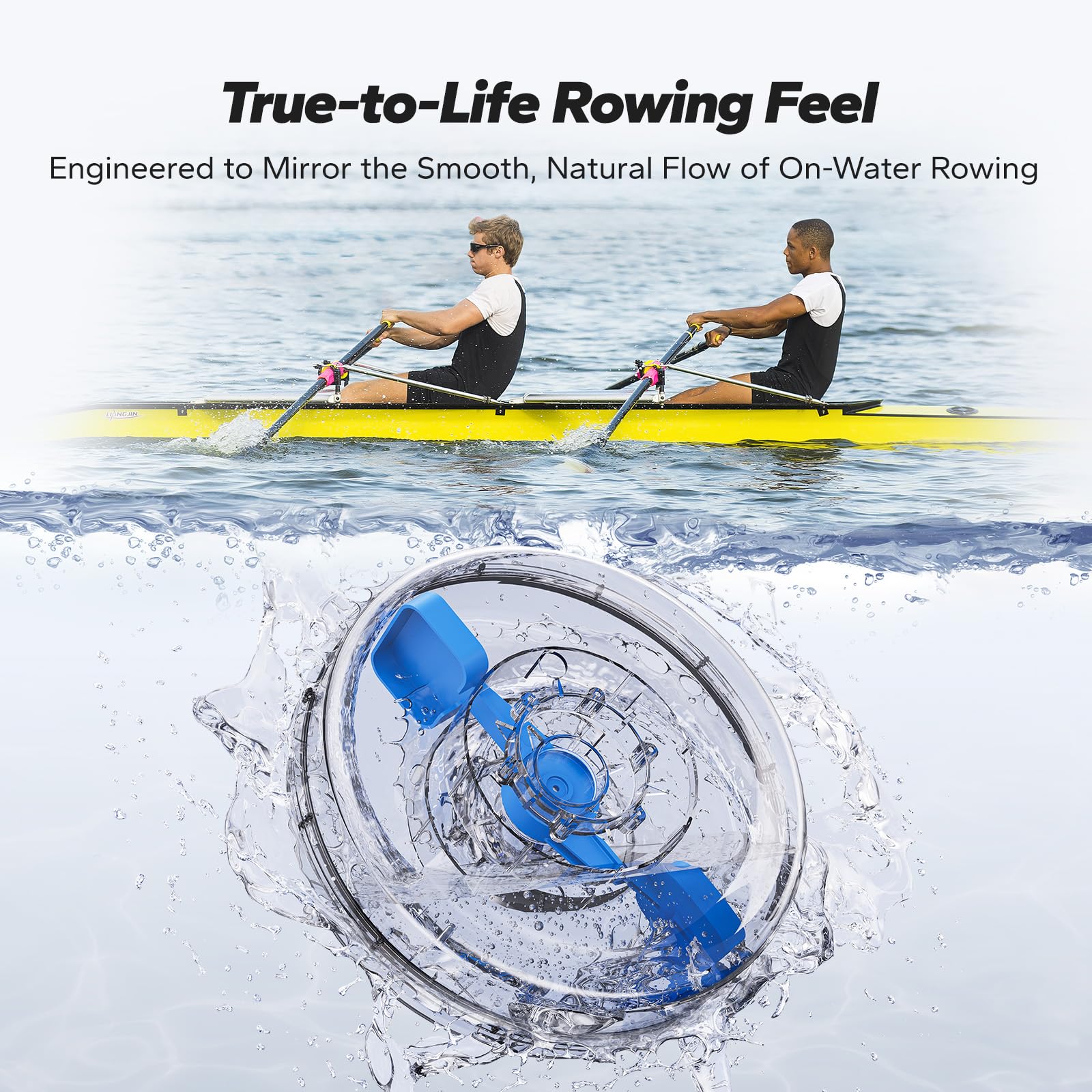 Merach R280 Water Rowing Machine, Foldable & Space-Saving, 400lbs Capacity
