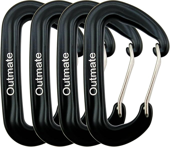 12kN 3.2"x2" Heavy-Duty Carabiner Clips - Durable, Lightweight Aluminum Alloy Carabiners for Hiking, Camping, Keychains, Dog Leashes, Hammocks & More