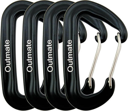12kN 3.2"x2" Heavy-Duty Carabiner Clips - Durable, Lightweight Aluminum Alloy Carabiners for Hiking, Camping, Keychains, Dog Leashes, Hammocks & More