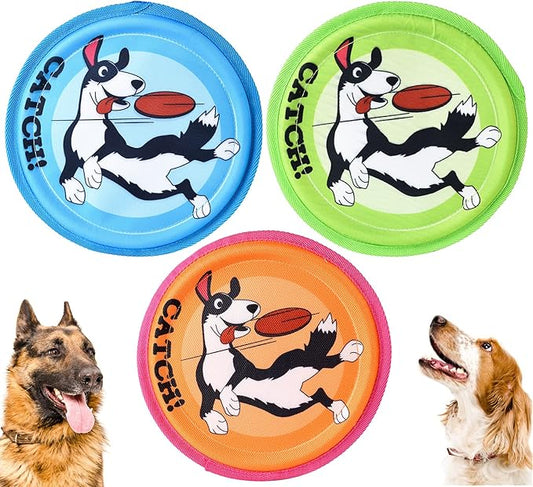 Dog Flying Disc, 3 Pack Dogs Flyer Toys, Lightweight Flying Disc Dog Fetch Toy for Small, Large
