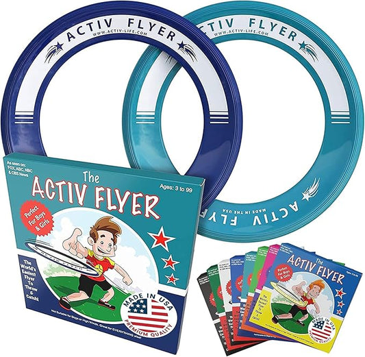 Activ Life Kid’s Flying Rings (2 Pack) They Fly Straight & Don’t Hurt, 80% Lighter Than Standard Rings - Replace Screen Time with Healthy Family Fun - Get Outside & Play