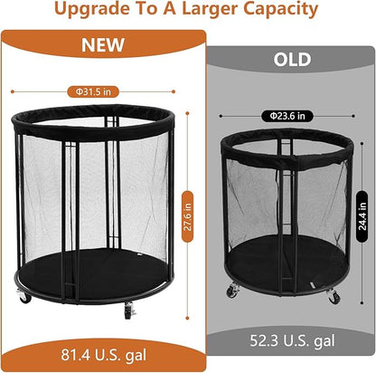 Ball Storage Bin for Garage, Balls Holder for Soccer, Basketball, Ball Cart, Rolling Basketball Rack for Outdoor, Indoor