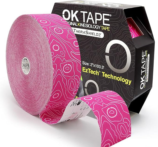 OK TAPE Kinesiology Tape Bulk 103Feet, Pro Adhesive, Water-Resistant k Tape, Elastic Athletic Tape