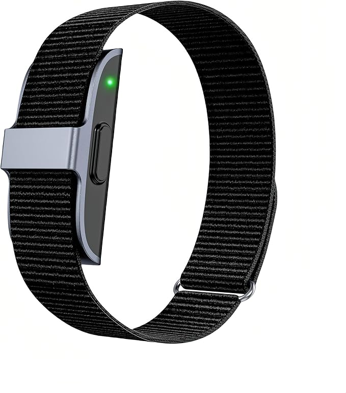 Smart Health Wristband, Screenless Smart Bracelet, Pedometer, Wearable Activity and Fitness Tracker, Free App, IP68 Waterproof (Black)