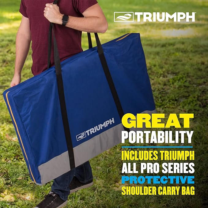 TRIUMPH SPORTS USA All-Weather Aluminum 2x3 Cornhole Set - Includes 2 Boards, 8 Cornhole Bags, and Travel Case,Blue