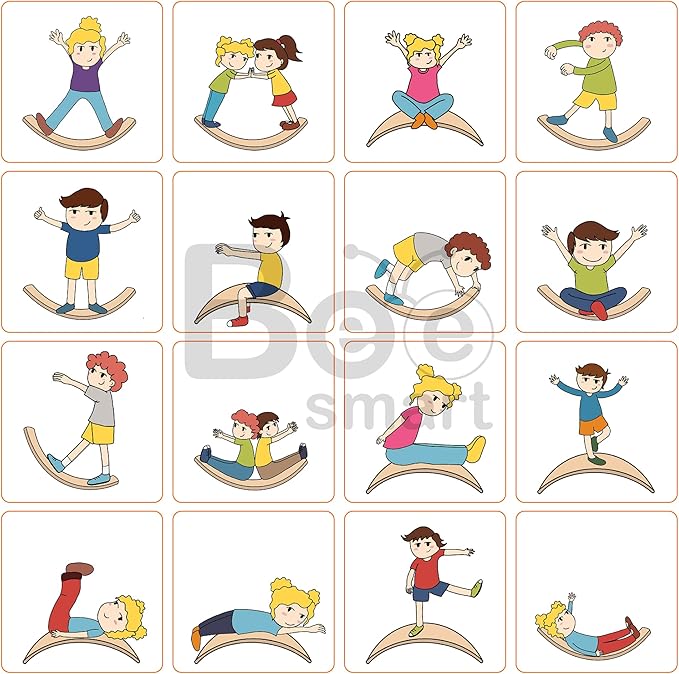 bee smart Wooden Balance Board- Wobble Board for Kids, Natural Toddler Balance Rocker | Ideal Tool for Exercise, Rehabilitation and Fun
