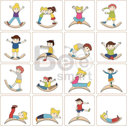 bee smart Wooden Balance Board- Wobble Board for Kids, Natural Toddler Balance Rocker | Ideal Tool for Exercise, Rehabilitation and Fun
