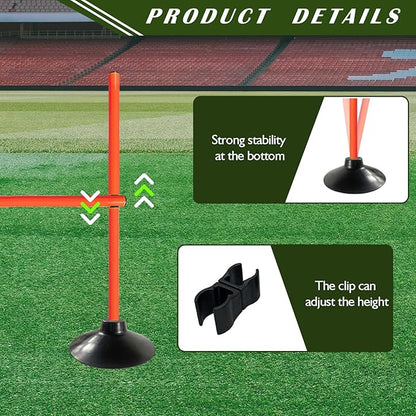 TNZMART 3.3 FT Agility Poles Adjustable Hurdles for Soccer Football Speed Training Equipment Track and Field