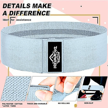 Fabric Resistance Bands for Working Out, 6Pack Non-Slip Exercise Bands for Women and Men, Fabric Booty Bands for Home, Fitness, Pilates, Stretching