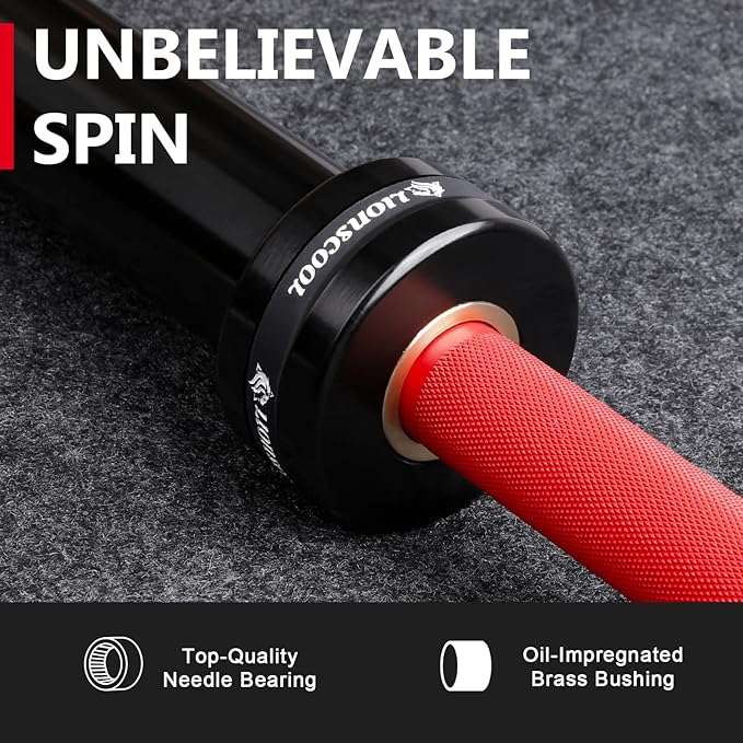 LIONSCOOL 7FT Olympic Barbell for Weightlifting, Power Lifting, 2 Inch Strength Training Bar for Squats, Deadlifts, Presses, Rows, Curls - 700lbs/1000lbs/1500lbs Capacity