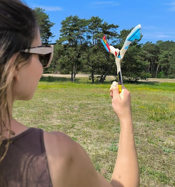 Wooden Boomerang Hurricane v2 | Handcrafted Returning Boomerang | Easy-to-Throw Design for Beginners | Fun Outdoor Game | Thin, Lightweight and Safe to Use Idea | Suitable for 14+