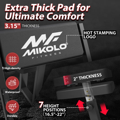 Mikolo Preacher Curl Bench, Seated Arm Isolated Barbell Dumbbell Bicep Station, Bicep Curl Machine