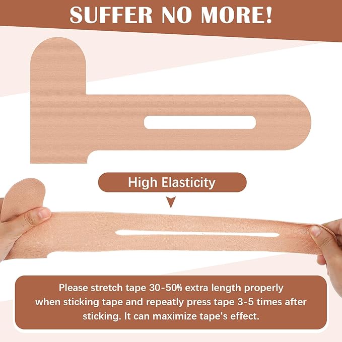 50 Pcs Precut Kinesiology Tape for Knees Pain Relief Elastic Waterproof Athletic Knee Tape for Support Stability Sports(Skin Color)