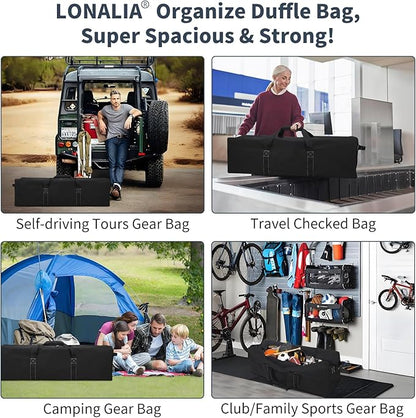 42 Inch Large Duffle Bag for Travel - 116L Extra Large Heavy Duty Duffel Bag with 2 Sides Handles, Sport Equipment Storage Bag for Camping-Black