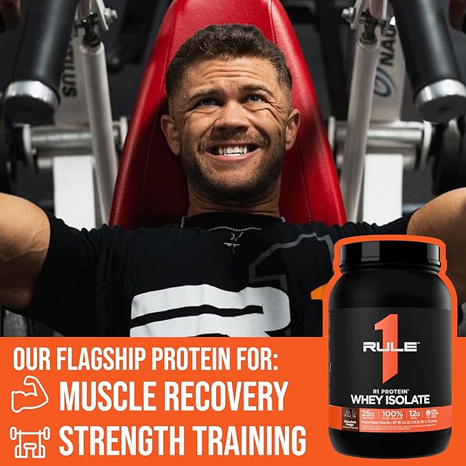 Rule 1 R1 Protein Whey Isolate - with 25g Protein & 6g BCAA Exclusively from Isolated & Hydrolyzed Sources for Workout Recovery (2 Pounds*, Cookies & Crème)