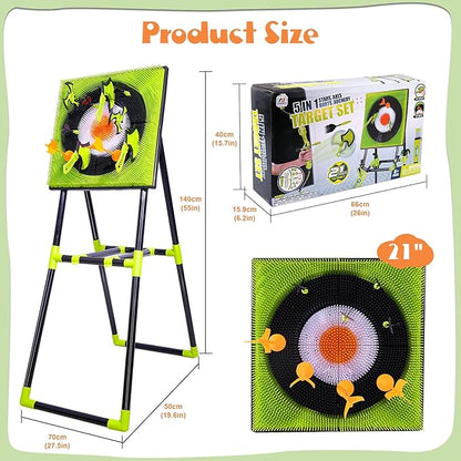 Deluxe Axe Throwing Game Set – Plastic Target for Indoor and Outdoor Use,Ax Throwing Game Set for Adults,Bow and Arrow Dart Set with Axe Throwing,Axe Throwing Game for Backyard