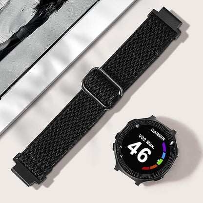 Elastic Nylon Watchband Compatible with Garmin Forerunner 235/220/230/620/630/735XT,Soft Adjustable Sport Stretchy Replacement Strap for Forerunner 235 Lite/Approach S20/S6/S5 Accessory