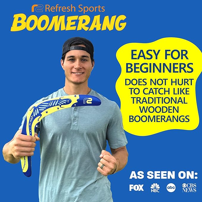 Boomerang for Adults & Kids - Fun Easy to Throw Boomerangs That Really Work - Soft to Catch Best Stocking Stuffer Gifts for Boys & Girls - Outdoor Gifts for Men & Women - 2025 Gift Idea for Teen Boys