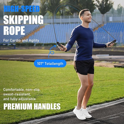 Soccer Training Equipment, Agility Speed Training Set with 20ft Speed Ladder, 12 Cones, 4 Adjustable Hurdles, Jump Rope, Parachute | Ideal for Basketball, Football Practise, for Kids, Youth, Adults