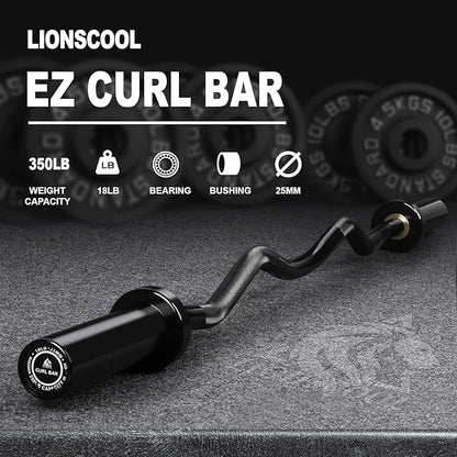 LIONSCOOL Premium 4ft/4.9ft/6ft Barbell for Strength Training and Olympic Weightlifting, 2 Inch Bar for Squats, Curls, Deadlifts, Presses, Hip Thrusts, 350lbs/500lbs/700lbs Weight Capacity