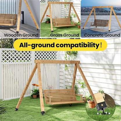 4 Pack Adjustable Swing Brackets, Heavy Duty Stainless Steel Swing Set Kit for 4"x4"(Actual 3.5"x3.5") Wood Post,Protects Wood Legs,Enhances Stability, Suitable for Outdoor Patio, Garden, Black