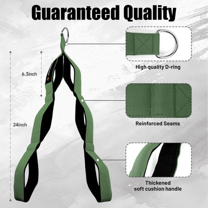 MANUEKLEAR 3 Grip Lengths in 1 Tricep Rope Cable Attachment with Ergonomic Handles, Greater ROM for