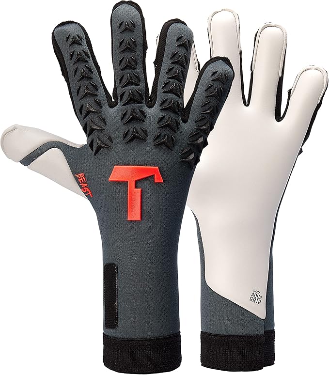T1TAN Dark/Red Beast + LC - Goalkeeper Gloves - Without Finger Protection - Soccer Goalkeeper Gloves - Different Sizes & Colors