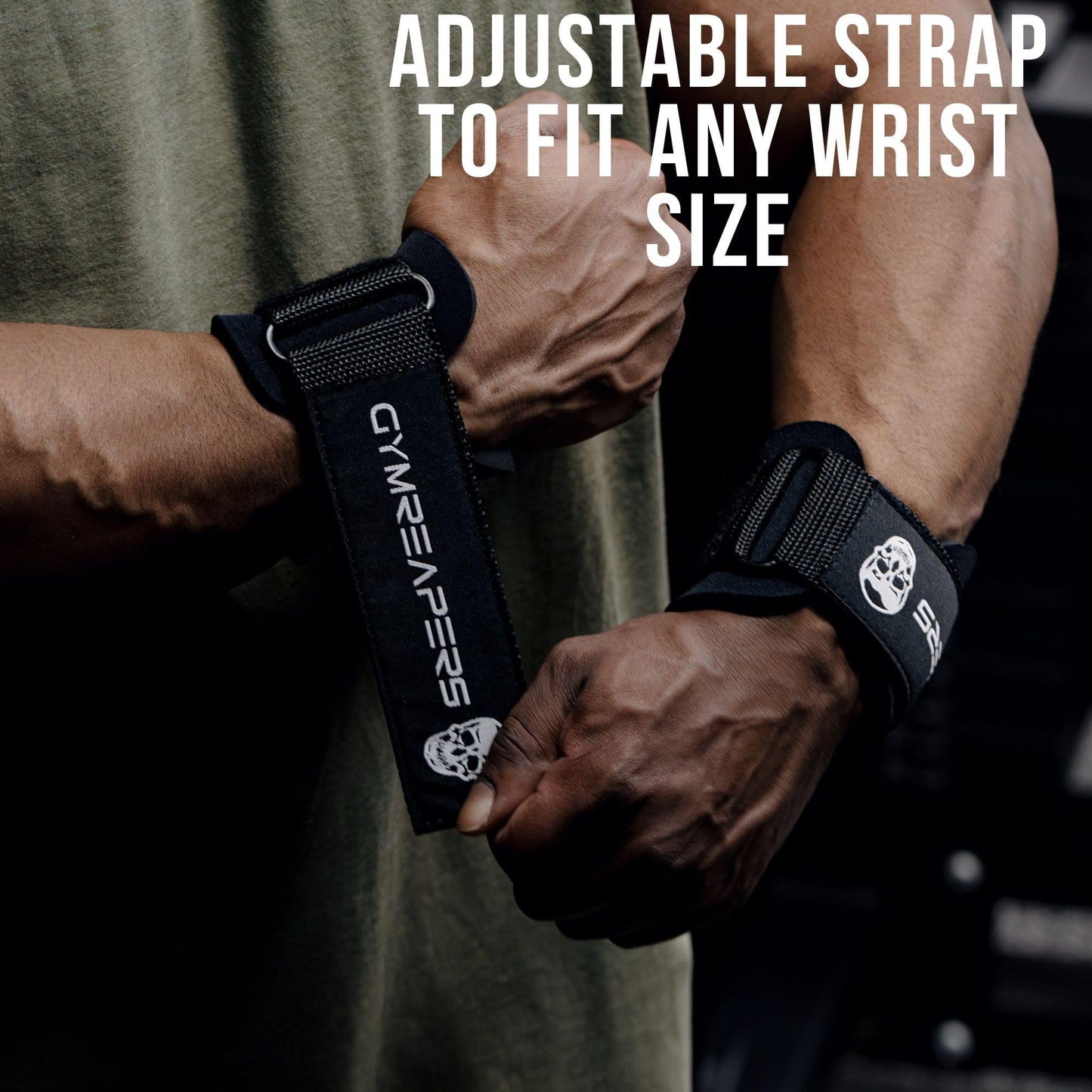 Gymreapers Weight Lifting Hooks (Pair), Heavy Duty Power Wrist Straps Hand Grip Support For