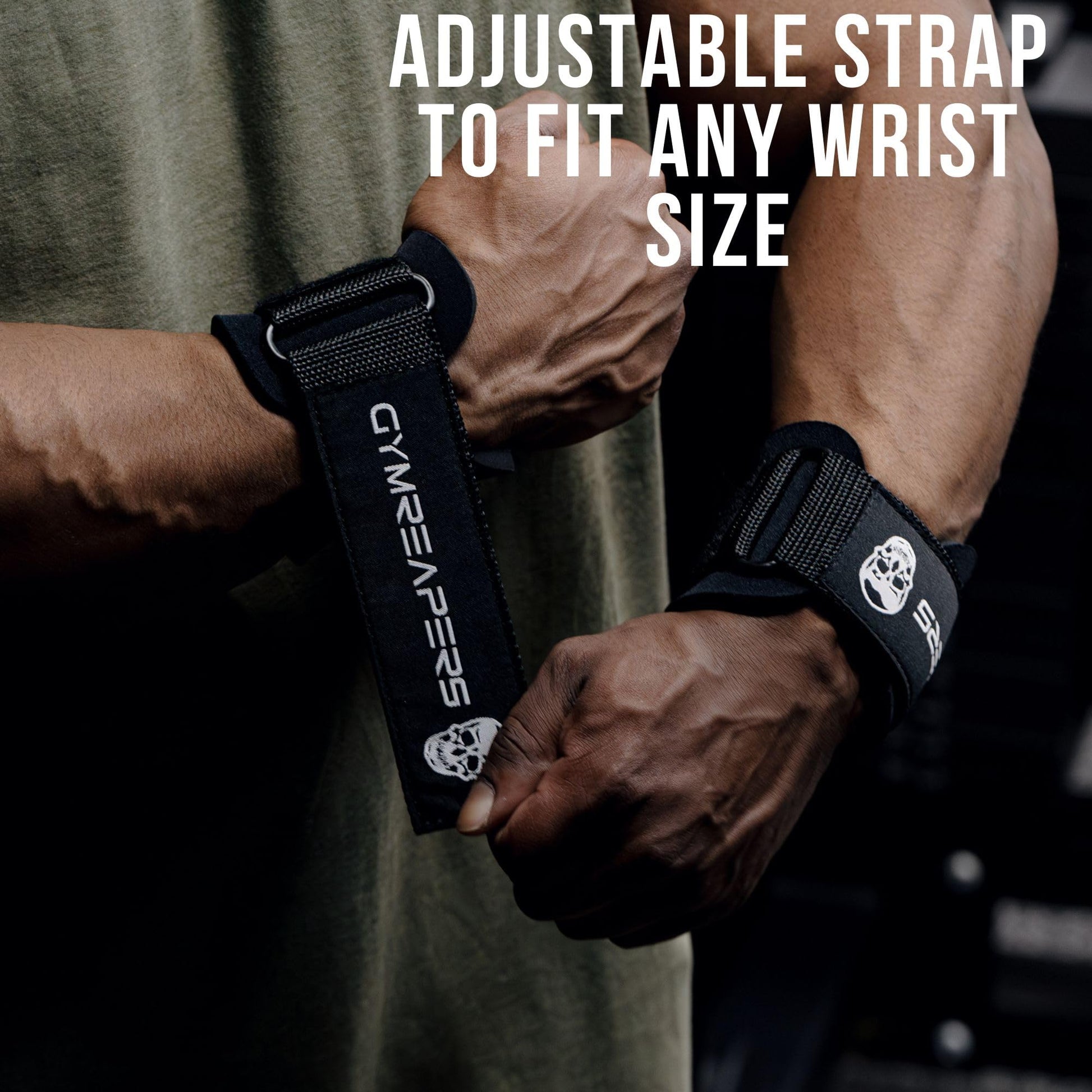 Gymreapers Weight Lifting Hooks (Pair), Heavy Duty Power Wrist Straps Hand Grip Support For