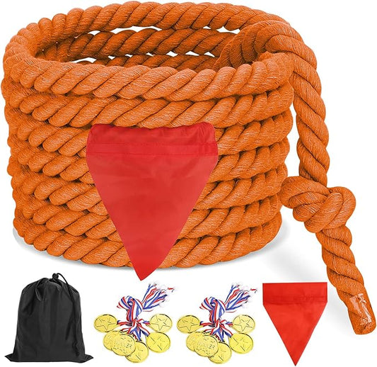 CWLAKON Field Day Games Tug of War Rope, Outdoor Games for Kids, Teens and Adults, Family Reunion