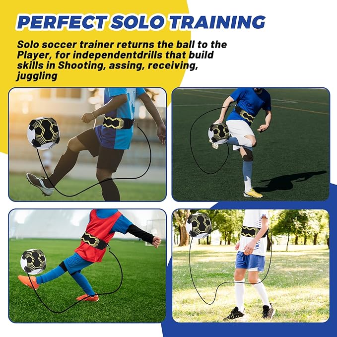 Soccer Agility Training Equipment Set, 12 Rung 20Ft Agility Ladder, 12 Disc Cones, 4 Steel Stakes, Solo Soccer Trainer, Jump Rope - Speed Training Equipment for Soccer Football Basketball