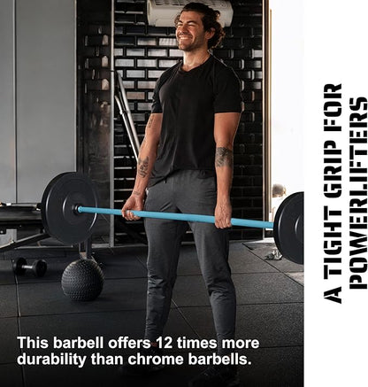 Tribe WOD Olympus Barbell Bar & Weight Bar - Durable, Bend-proof for Men and Women, Multipurpose Cerakote Weightlifting and Powerlifting Barbell for Home and Gym - Maximum Training Adaptability