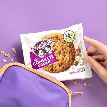 Lenny & Larry's The Complete Cookie, Oatmeal Raisin, 16g Plant Protein, Vegan, Non-GMO, 4 Ounce (Pack of 12)