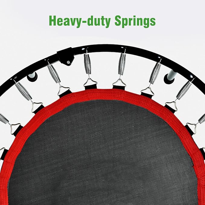 450 LBS Foldable Mini Trampoline for Adults & Kids 40" Rebounder Trampoline with Adjustable Foam Bar for Indoor Workout Fitness