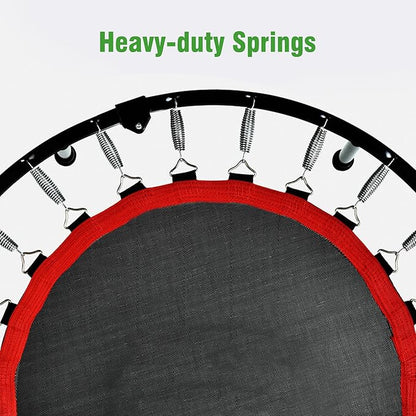 450 LBS Foldable Mini Trampoline for Adults & Kids 40" Rebounder Trampoline with Adjustable Foam Bar for Indoor Workout Fitness