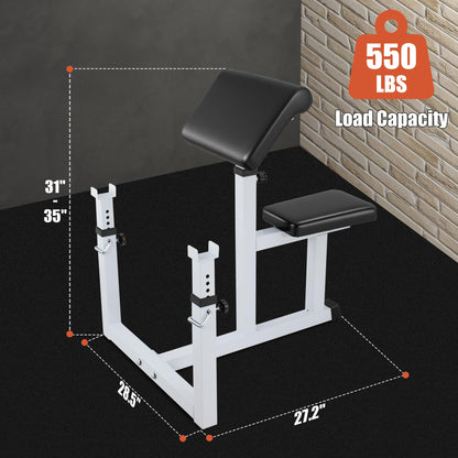 BBBuy Adjustable Arm Preacher Curl Bench Bicep Strengh Bench Seated Strenghthen Training Isolated