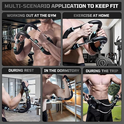 Twister Arm Trainer, 30-110lb Adjustable Chest Workout Equipment, Multi-Muscle Group Training, Portable Power Twister Bar, Detachable Design, Unisex and Suitable for Home and Gym Use