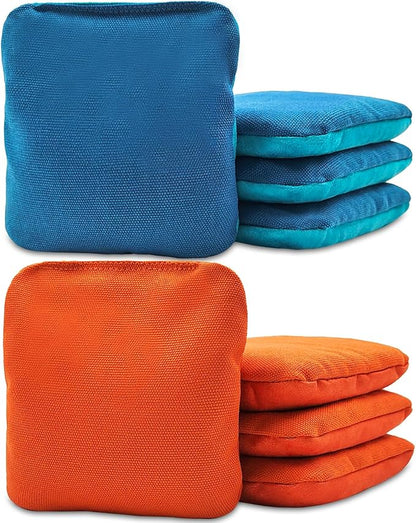 JIMTERRY Professional Cornhole Bags Set of 8 Dual Sided Corn Holes Bags Double Sided Regulation Slick and Stick Corn Hole Bean Bags for Pro Corn Hole Game