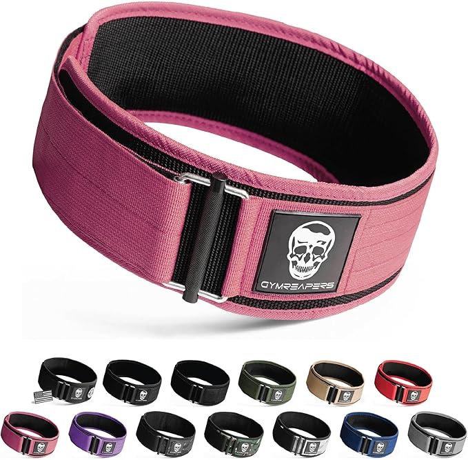 Gymreapers Quick Locking Weight Lifting Belt for Men Gym Belt for Powerlifting Deadlift Belt with 4 Inch Neoprene Metal Buckle Back Support Weightlifting Belt Women